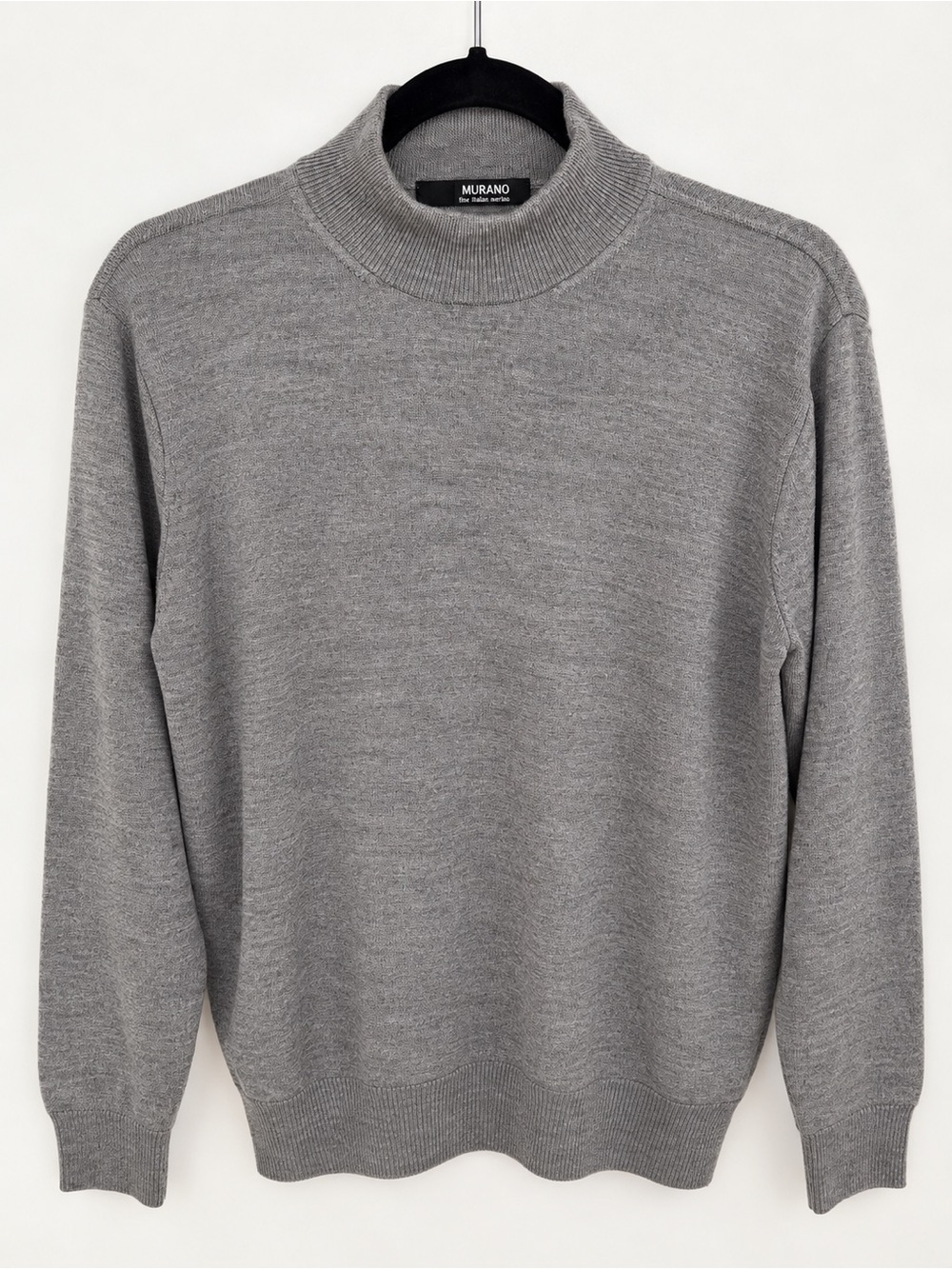 Murano Men’s Merino Wool Mock Neck Sweater Gray Size Medium